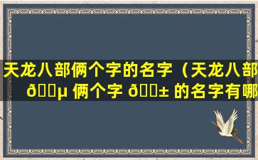 天龙八部俩个字的名字（天龙八部 🌵 俩个字 🐱 的名字有哪些）